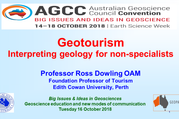 Australian Geoscience Council Convention (AGCC) 2018 – Geotourism Interpretation