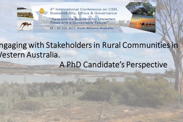 Engaging with Stakeholders in Rural Communities in Western Australia